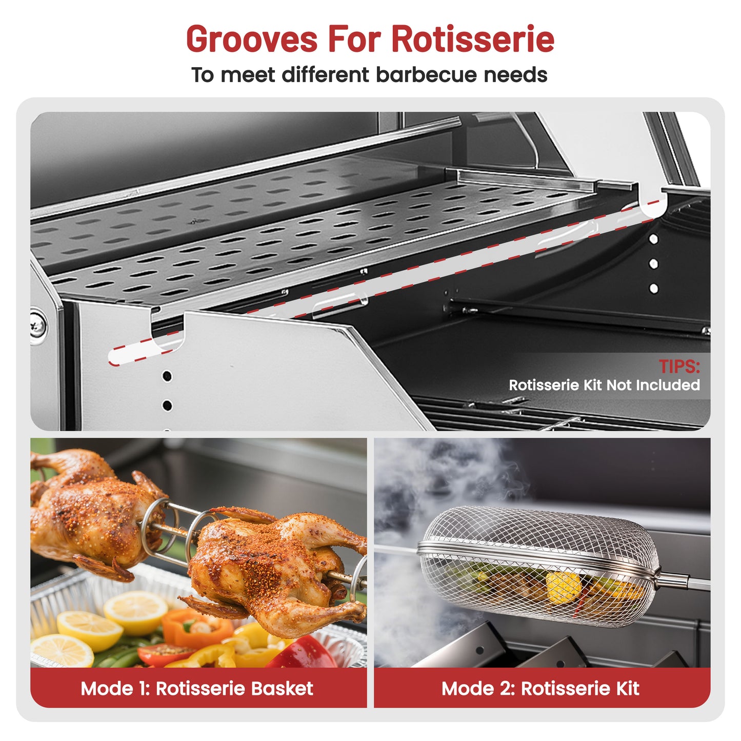 4-Burner Gas Grill and Griddle Combo with Side Burner, 50,000 BTU Propane BBQ Grill with Porcelain-Enameled Cast Iron Grates, Built-in Thermometer, Ideal for Patio Camping Outdoor Cooking