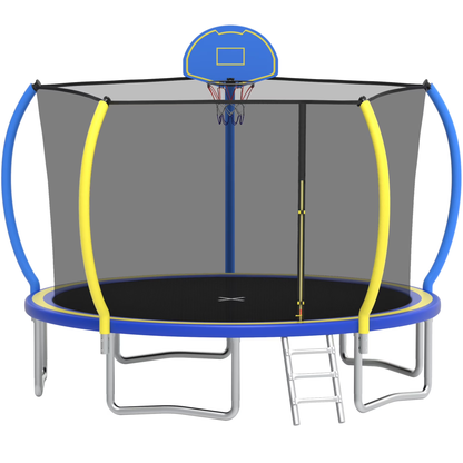 Segmart 12FT Trampoline with Enclosure Net & Basketball Hoop, Heavy Duty