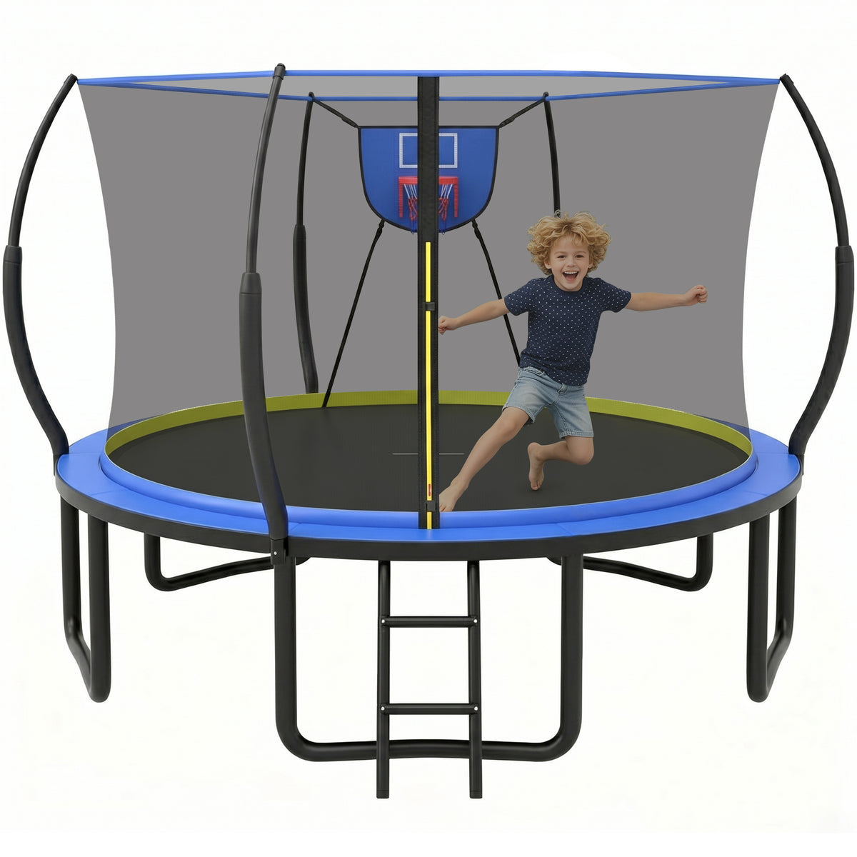 12Ft Trampoline for Kids and Adults, Segmart Outdoor Trampoline with Fiberglass Rods, Recreational Trampoline with Smart Zipper System, 800lbs Weight Capacity Trampoline for Backyard Garden Patio