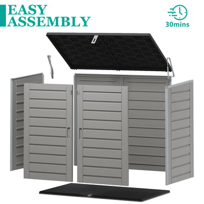 Segmart 51 Cu Ft Outdoor Storage Shed with Lockable Doors, Resin Storage Cabinet
