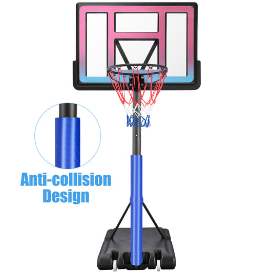 Portable Basketball Hoop Outdoor System for Kids and Adults, 8-10FT Height Adjustable Basketball Goal System with 44 inch Shatterproof Backboard, Segmart Basketball Hoop with Large Base for Backyard