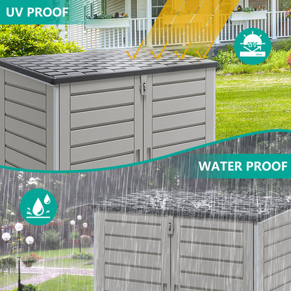 Segmart 51 Cu Ft Outdoor Storage Shed with Lockable Doors, Resin Storage Cabinet
