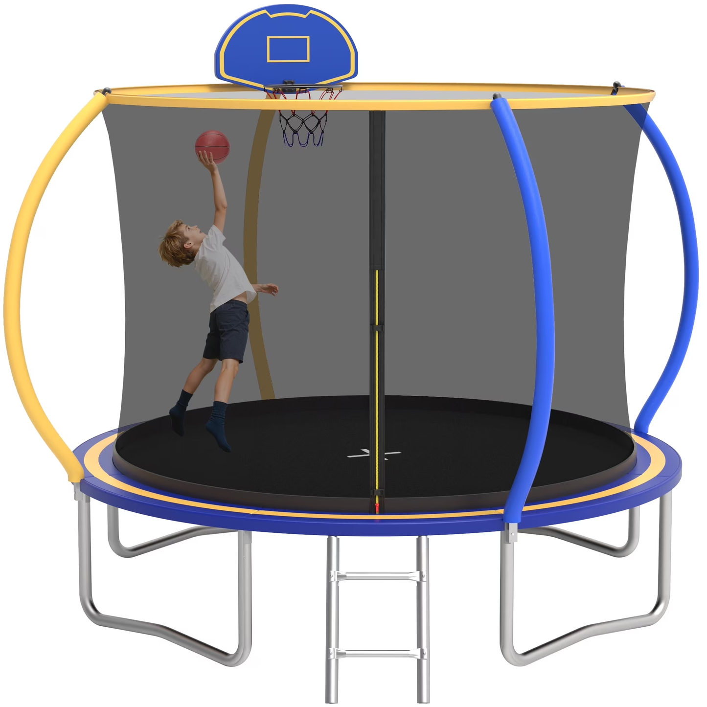 Segmart 10FT Trampoline with Enclosure Net & Basketball Hoop, Heavy Duty