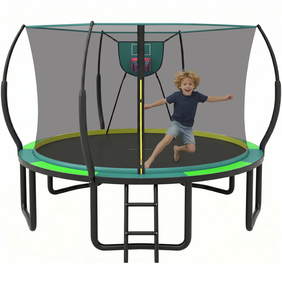 12Ft Trampoline for Kids and Adults, Segmart Outdoor Trampoline with Fiberglass Rods, Recreational Trampoline with Smart Zipper System, 800lbs Weight Capacity Trampoline for Backyard Garden Patio