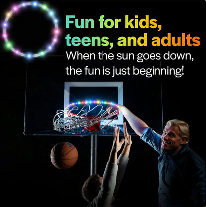 SEGMART 5.25ft LED Basketball Hoop Lights, Remote Control Basketball Rim LED Light, 16 Color Change by Yourself, Waterproof, Super Bright to Play at Night Outdoors, Good Gift for Kids