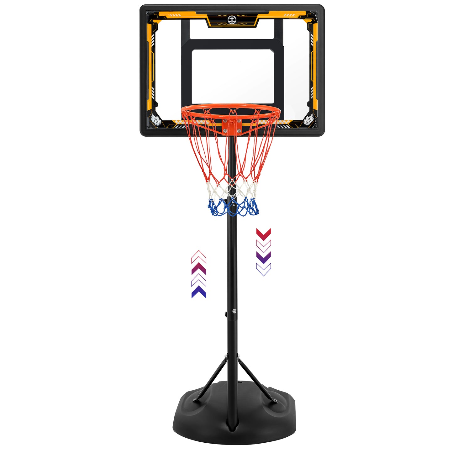 33" Portable Kids Basketball Hoop Stand, SEGMART New 7.22FT-8.84FT Height Adjustable Basketball Goal System with Large Backboard, Fillable Base, Wheels for Poolside Outdoor Indoor