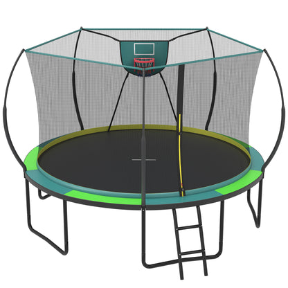 12Ft Trampoline for Kids and Adults, Segmart Outdoor Trampoline with Fiberglass Rods, Recreational Trampoline with Smart Zipper System, 800lbs Weight Capacity Trampoline for Backyard Garden Patio