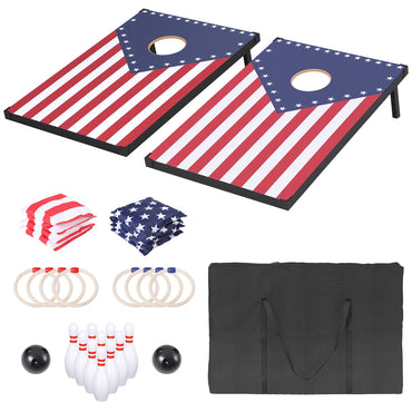 Cornhole Set for Adults and Family, Portable Cornhole Boards Set with 8 Bean Bags, Wooden Cornhole Sets with Carrying Bags, Segmart Outdoor Games for Beach Lawn Outside Backyard