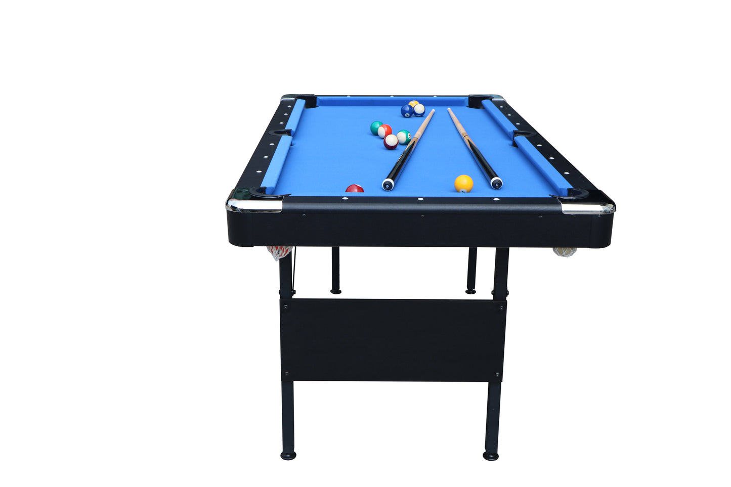 Segmart 5.5 FT 3 in1 Pool Table, Portable Billiards Table for Families, Muitfunctional Game Table with Table Tennis Top, Dining Table, Includes Balls, Cues, Felt Brush, Blue