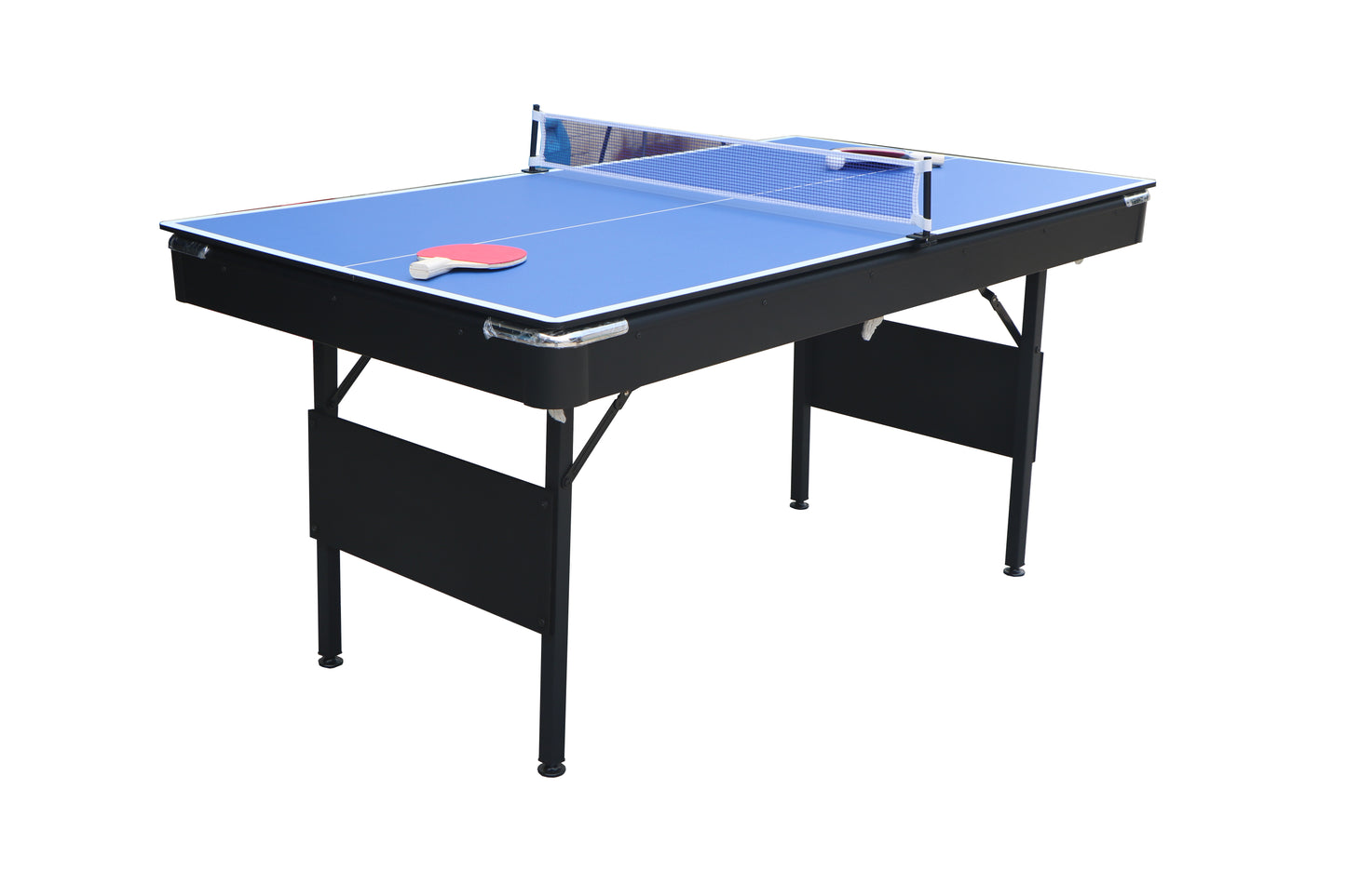 Segmart 5.5 FT 3 in1 Pool Table, Portable Billiards Table for Families, Muitfunctional Game Table with Table Tennis Top, Dining Table, Includes Balls, Cues, Felt Brush, Blue