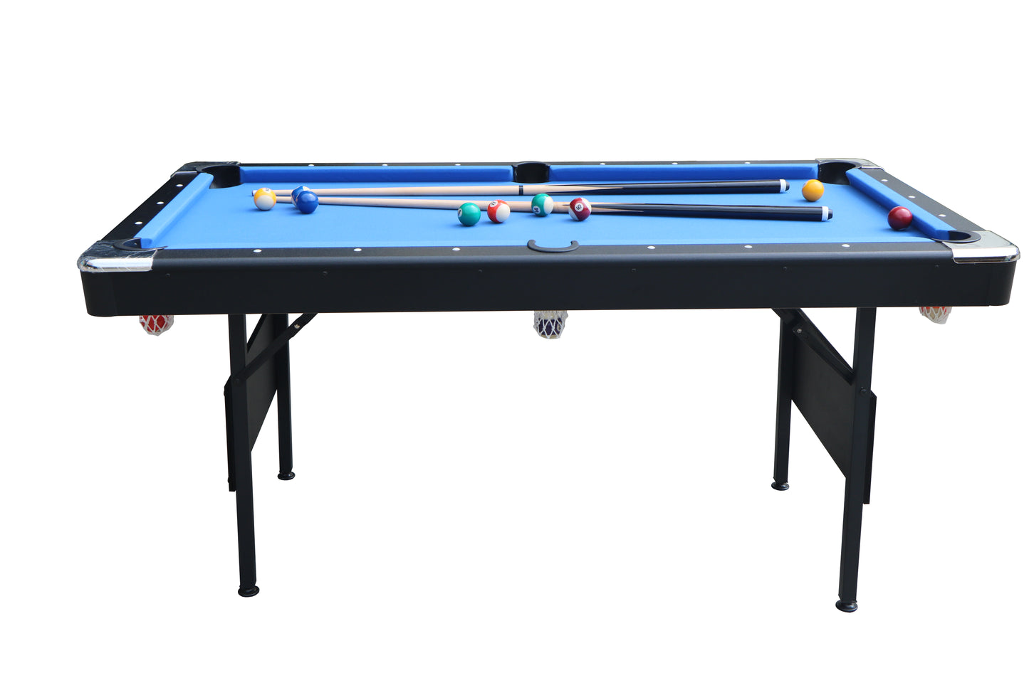 Segmart 5.5 FT 3 in1 Pool Table, Portable Billiards Table for Families, Muitfunctional Game Table with Table Tennis Top, Dining Table, Includes Balls, Cues, Felt Brush, Blue