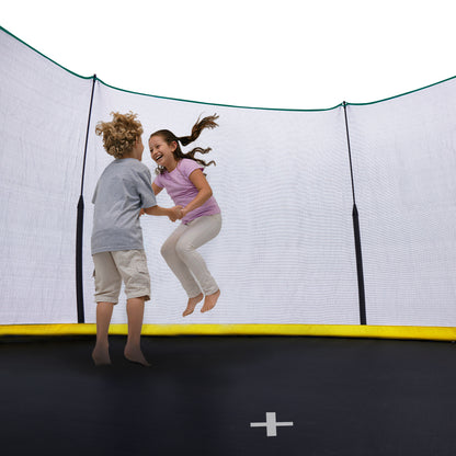 14ft Trampoline with Safety Enclosure Net, SEGMART Upgraded Round Kids Outdoor Trampoline with Ladder, Heavy Duty Backyard Trampoline, Recreational Trampoline for Adults and Kids, Green