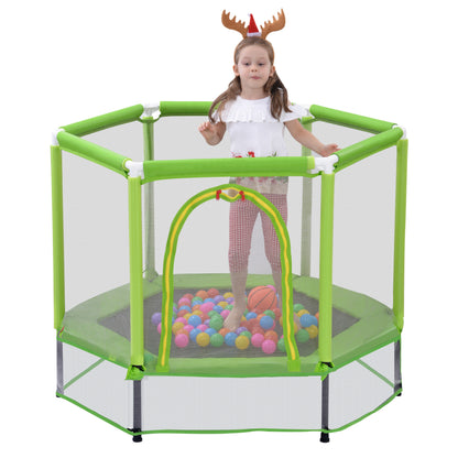 Mini Trampoline for Kids with Safety Enclosure Net, 55" Toddler Trampoline with No-Gap Safe Design, Segmart Recreational Trampolines for Birthday Christmas Gifts
