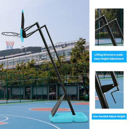 Portable Basketball Hoop Outdoor for Kids and Adults, 7.5-10ft Adjustable Basketball Hoop Goals Systems with Shatterproof Backboard, Larger Base, Segmart 44 Inch Basketball Hoop for Backyard Court