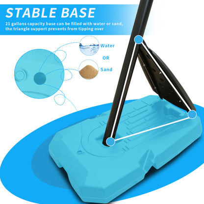 Portable Basketball Hoop Outdoor for Kids and Adults, 7.5-10ft Adjustable Basketball Hoop Goals Systems with Shatterproof Backboard, Larger Base, Segmart 44 Inch Basketball Hoop for Backyard Court