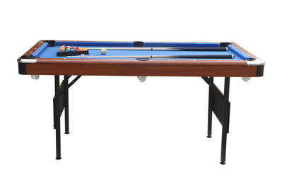 SEGMART 5.5 Ft Folding Pool Table for adults, Tennis Multigame Table, Multifunctional Billiard Table, Dining Table, Indoor Game Table, All Accessories Included, Brown with Blue Felt