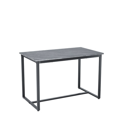 5 Piece Kitchen Dining Table and Chair Set, Dining Room Table Set with Faux Marble Tabletop PU Leather Padded Chairs, Rectangle Dining Table Set for 4, Dinette Set for Kitchen Dining Room Small Space