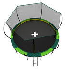 14ft Trampoline with Safety Enclosure Net, SEGMART Upgraded Round Kids Outdoor Trampoline with Ladder, Heavy Duty Backyard Trampoline, Recreational Trampoline for Adults and Kids, Green