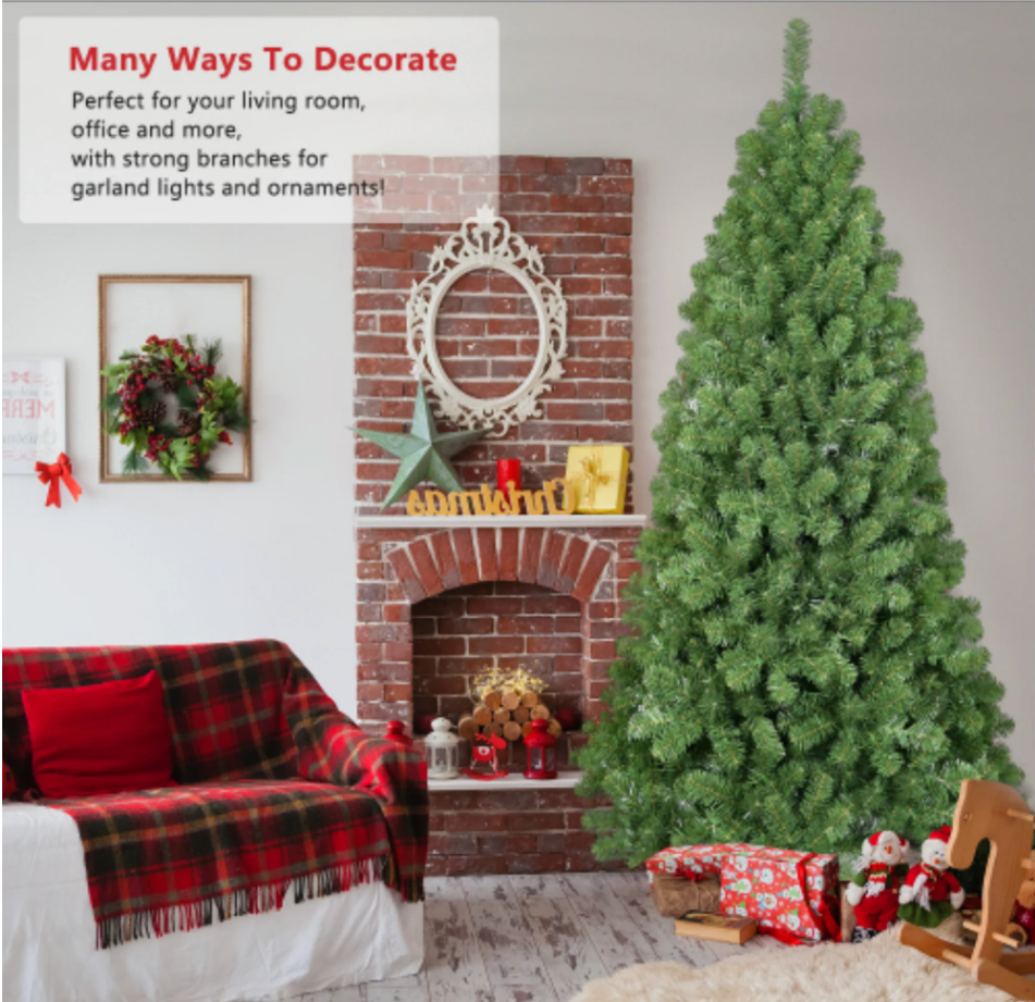 7ft Christmas Tree with 1064 Tips Hinged Artificial Tree, Easy Setup for Indoor Holiday Decoration.