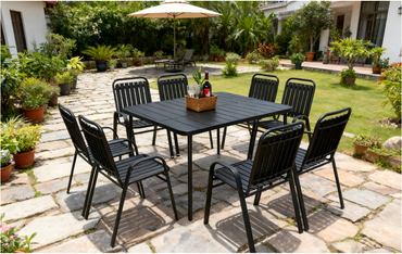 Segmart 7-piece patio dining set, outdoor furniture set with a table and four chairs, All-weather Porch，gardens, swimming pools and balconies Conversation Furniture ，black