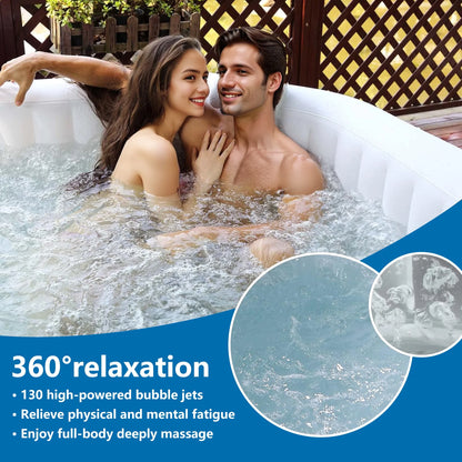 Segmart 73" Inflatable Hot Tub for 4–6 Person with 130 Jets, Portable Spa with Control Panel