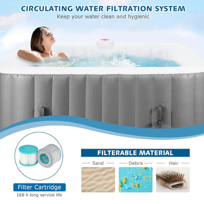 Segmart 73" Inflatable Hot Tub for 4–6 Person with 130 Jets, Portable Spa with Control Panel