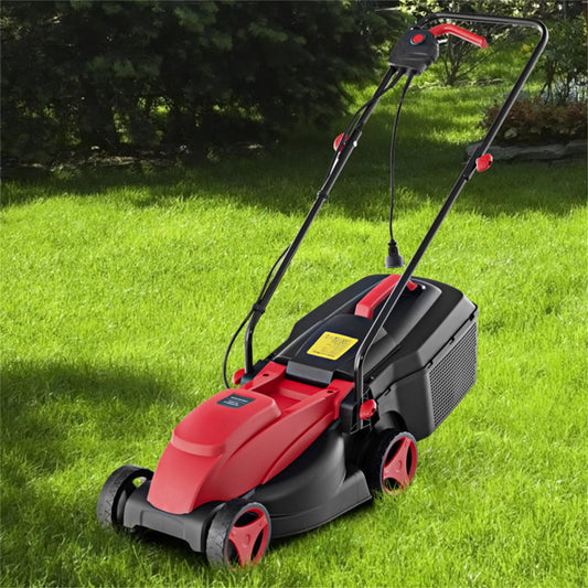 13Inch Lawn Mower, Segmart Home Outdoor Gas Powered Lawn Mower with Bag, 3-in-1 Multifunction Lawn Mowers with 5 Adjustable Heights, 4-Stroke Engine, 209CC, Motor Oil Included, Red
