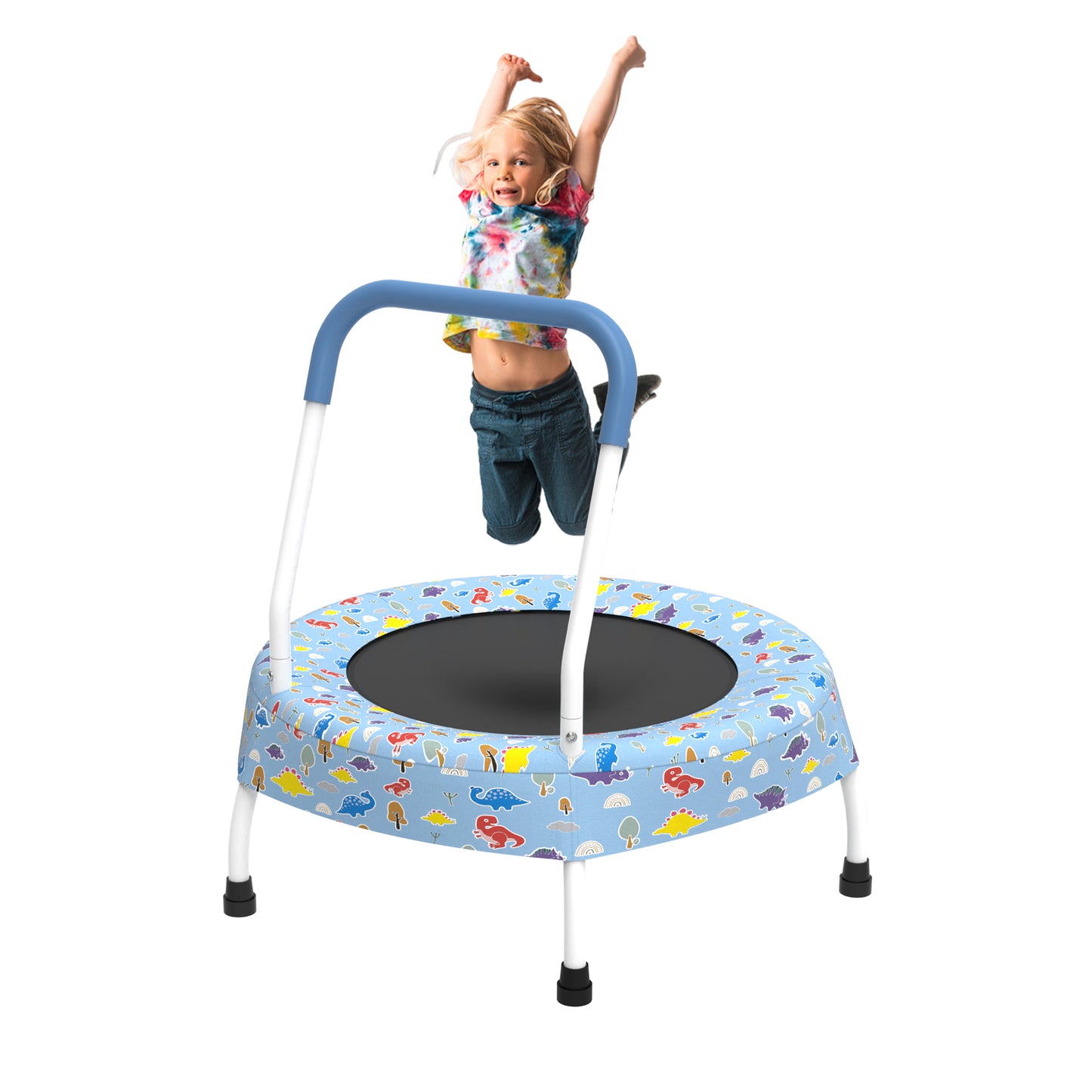 36" Mini Trampoline for Kids with Handle, Toddler Trampoline, Exercise Rebounder with Foam Handle, Indoor Trampoline, Kids Mini Trampoline, Small Rebounder Trampoline for Indoor and Outdoor Use