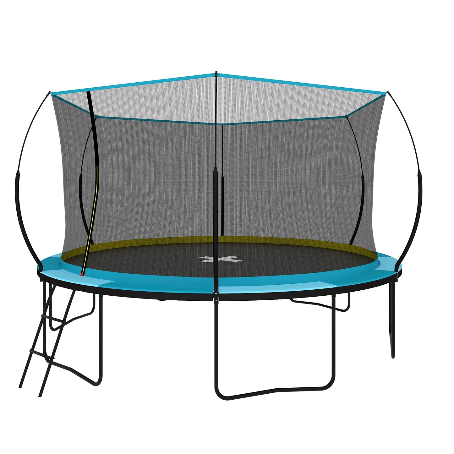 14ft Trampoline with Safety Enclosure Net, SEGMART Upgraded Round Kids Outdoor Trampoline with Ladder, Heavy Duty Backyard Trampoline, Recreational Trampoline for Adults and Kids, Blue