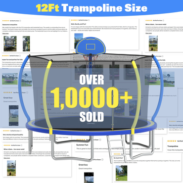 Segmart 12FT Trampoline with Enclosure Net & Basketball Hoop, Heavy Duty