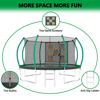 12Ft Trampoline for Kids & Adults, Segmart 2024 Upgraded Recreational Trampoline with Enclosure Net, Reinforced Design Outdoor Trampoline with 800LBS Weight Capacity, Birthday Gifts for Boys/Girls