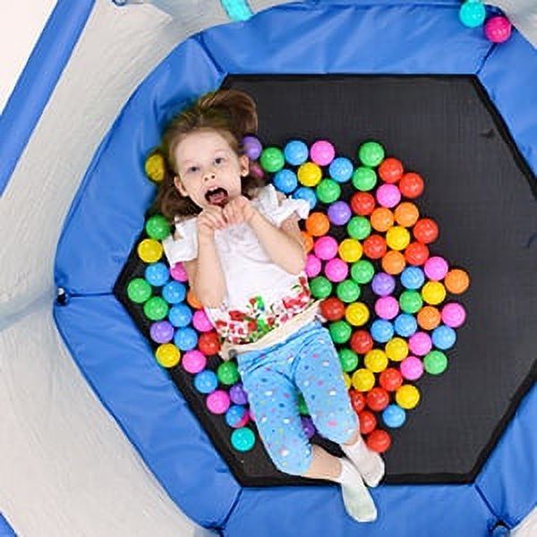 55'' Toddler Trampoline for Kids, SEGMART Kids Trampoline with Enclosure Net and Balls, Indoor Outdoor Mini Small Trampoline Birthday Gifts for Boy and Girls Age 3 Months and up