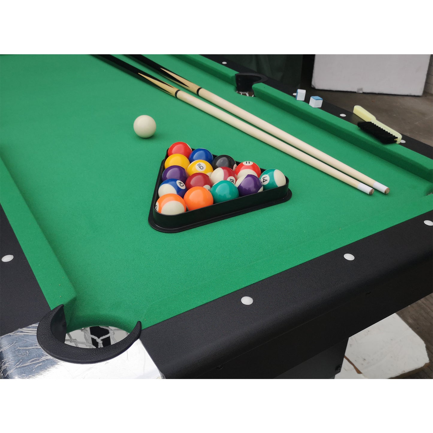 SEGMART Billiards Table - Portable Pool Table - Includes Full Set of Balls, 2 Cue Sticks, Chalk, and Felt Brush， Green