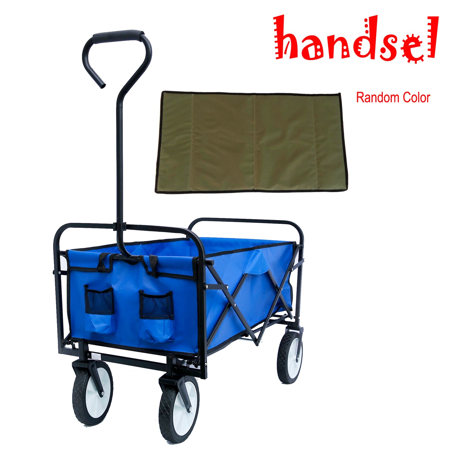 Outdoor Folding Rolling Collapsible Garden Cart, Heavy Duty 150lbs Garden Utility Wagon Cart for Kids with 360 Degree Swivel Wheels & 180° Rotating Handle, , Perfect for Garden, Farm, Yard