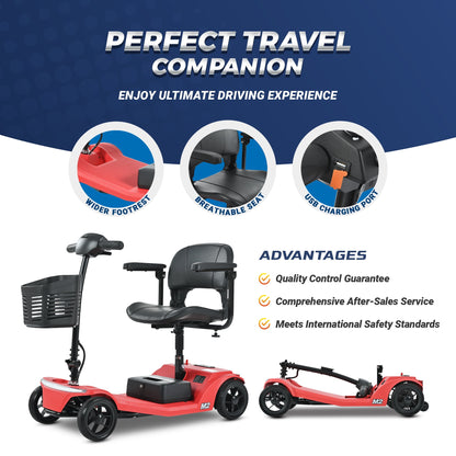 Segmart 4 Wheel Mobility Scooter for Seniors,Portable Electric Scooters Motorized with LED Light,Power Scooter for Best Gift