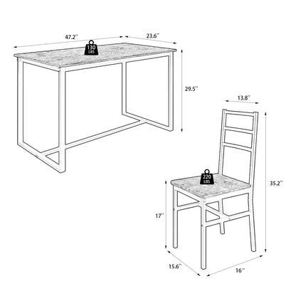 5 Piece Kitchen Dining Table and Chair Set, Dining Room Table Set with Table and 4 Chairs, Rectangle Dining Table Set for 4, Dinette Set for Kitchen Dining Room Small Space