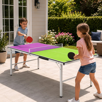 5ft Table Tennis Table, SEGMART Foldable Ping Pong Table with Net, 2 Ping Pong Paddles, 3 Balls for Adults and Kids, Portable Game Table for Indoor Outdoor Games