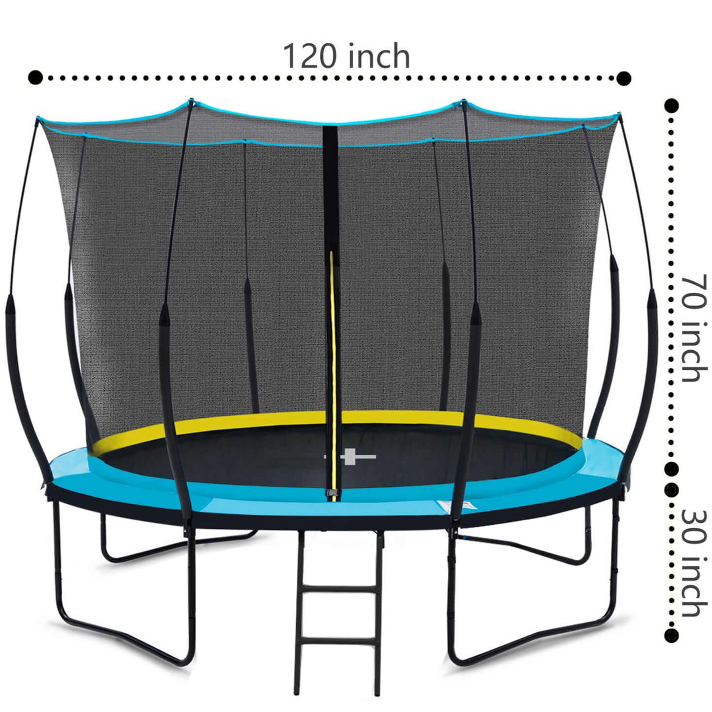 10ft Springfree Trampoline, Segmart Recreational Trampoline with Bungee Cords, 2024 Outdoor Trampoline with No Gap Design Zipper System, 600 LBS Weight Capacity Trampoline for Backyard Garden