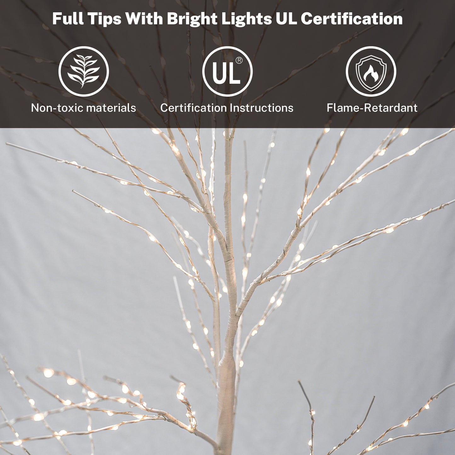 Segmart 3PCS White Lighted Christmas Trees, 650 LED Artificial Decorations Home Christmas Tree with Stand and Timer