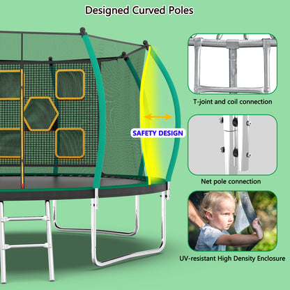 14Ft Trampoline for Kids & Adults, Segmart 2024 Upgraded Recreational Trampoline with Enclosure Net, Reinforced Design Outdoor Trampoline with 1000LBS Weight Capacity, Christmas Gifts for Boys/Girls