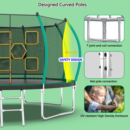 12Ft Trampoline for Kids & Adults, Segmart 2024 Upgraded Recreational Trampoline with Enclosure Net, Reinforced Design Outdoor Trampoline with 800LBS Weight Capacity, Birthday Gifts for Boys/Girls