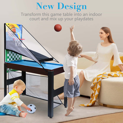 48'' 16 in 1 Multi Game Table, Combo Game Table Set for Game Room, Multifunctional Game Table with Bow, Arrow, Basketball, Football, Hockey, Foosball, Shuffleboard, Ping Pong, Chess, Checkers, Bowling