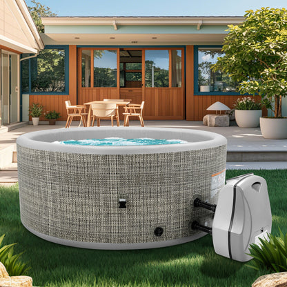 Segmart Inflatable Hot Tub for 3–5 Person with 100 Jets & Heater Pump, 211 Gal