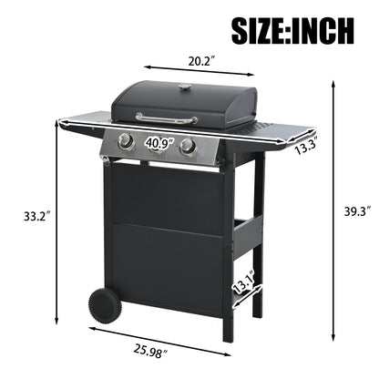 Segmart 3 Burner Grill Propane Gas Outdoor Grill, Stainless Steel 30,000 BTU Patio Garden BBQ Grill with Two Shelves, Lid, Wheels, RV Camping Barbecue Good Companion, Black