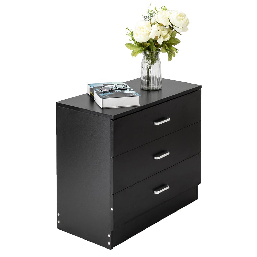 3-Drawer Drawers for Bedroom, SEGMART 26'' x 13'' x 22'' Classic Simple Bedroom Furniture Chest Cabinet with Metal Handles, Durable MDF Wood 3-Drawer Dresser for Closet to Storing Clothes, S7954