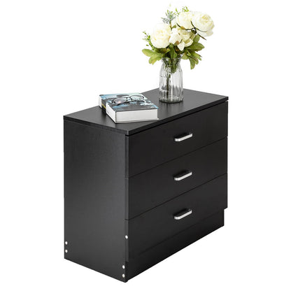 3-Drawer Drawers for Bedroom, SEGMART 26'' x 13'' x 22'' Classic Simple Bedroom Furniture Chest Cabinet with Metal Handles, Durable MDF Wood 3-Drawer Dresser for Closet to Storing Clothes, S7954