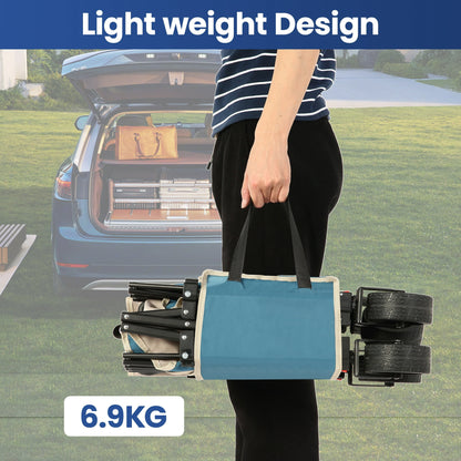 Collapsible Wagon with Wheels,Segmart Folding Wagon Cart All Terrain,Heavy Duty Garden Carts with Adjustable Handle,Utility Wagon for Outdoor Sports,Camping Shopping Fishing