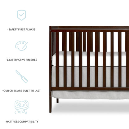 iRerts 5 In 1 Convertible Baby Crib, Wood Convertible Crib Toddler Bed with Wood Legs, Converts from Baby Crib to Toddler Bed, Fits Standard Full-Size Crib Mattress, Easy to Assemble, Black