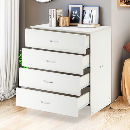 SEGMART 4-Drawer Dresser for Bedroom, 26'' x 13'' x 29'' Fashion Simple Wood Chest of Drawers with Metal Handles, Durable MDF Wood Universal Chest Cabinet for Closet to Storing Clothes, S7884