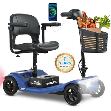 Segmart Mobility Scooters for Seniors, Heavy Duty 4 Wheels Folding Wheelchair Device for Travel, Medical Scooter for Adults, Black